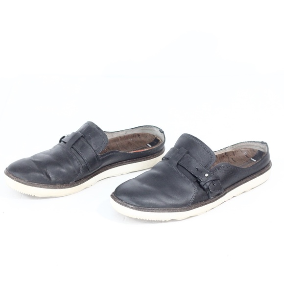 Merrell Shoes Women Leather Clogs sz 8.5 Slip on Black Flat - Picture 5 of 8